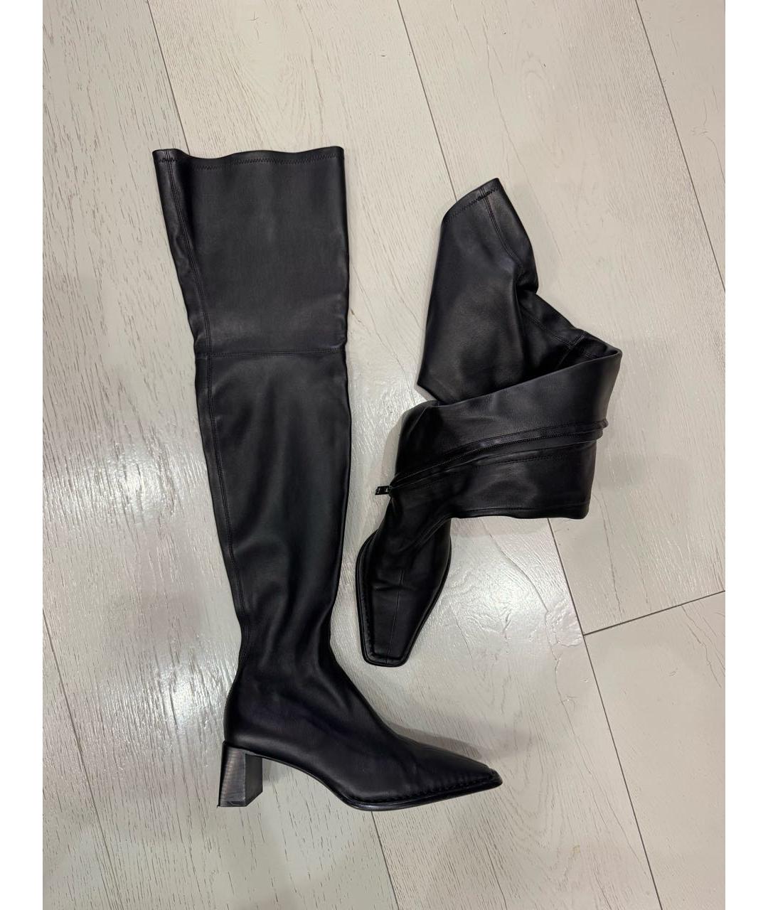 ALEXANDER WANG Черные кожаные ботфорты, фото 5