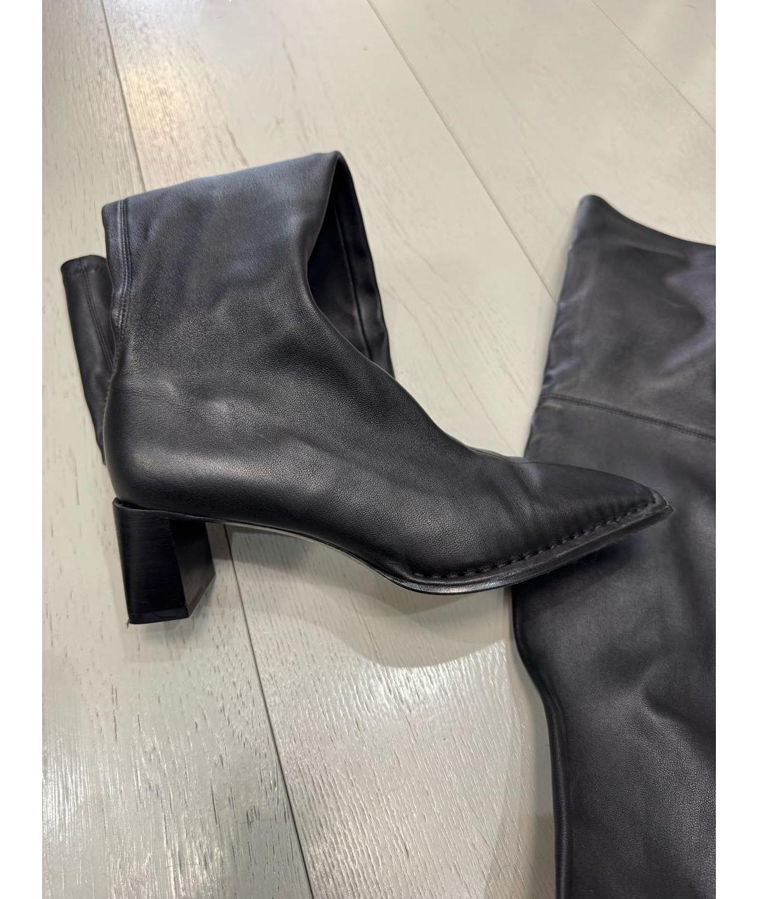 ALEXANDER WANG Черные кожаные ботфорты, фото 3