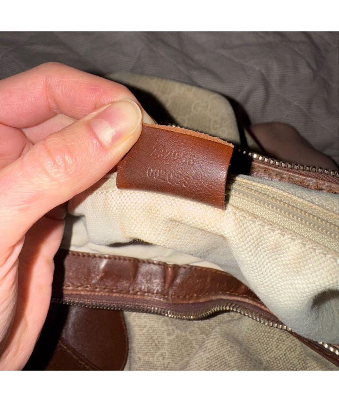 GUCCI Бежевая тканевая сумка через плечо, фото 6