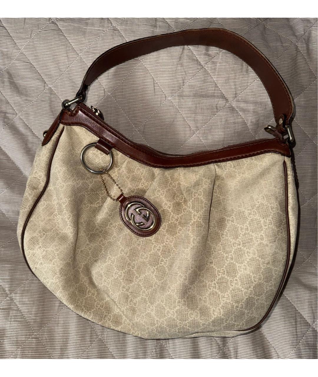 GUCCI Бежевая тканевая сумка через плечо, фото 8