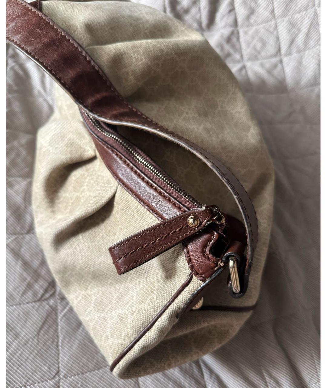 GUCCI Бежевая тканевая сумка через плечо, фото 4