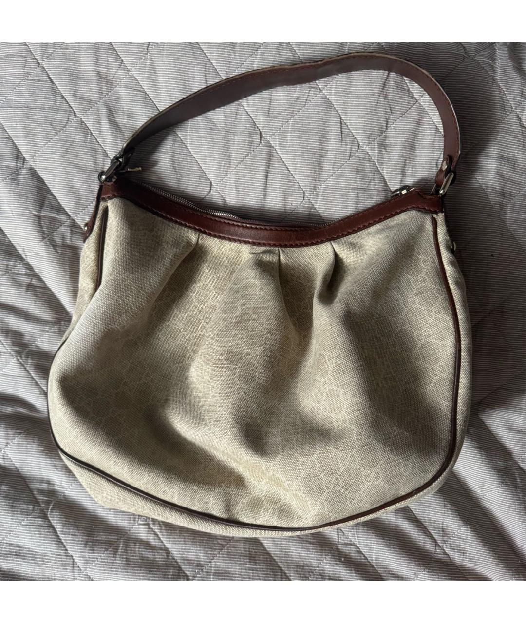 GUCCI Бежевая тканевая сумка через плечо, фото 3
