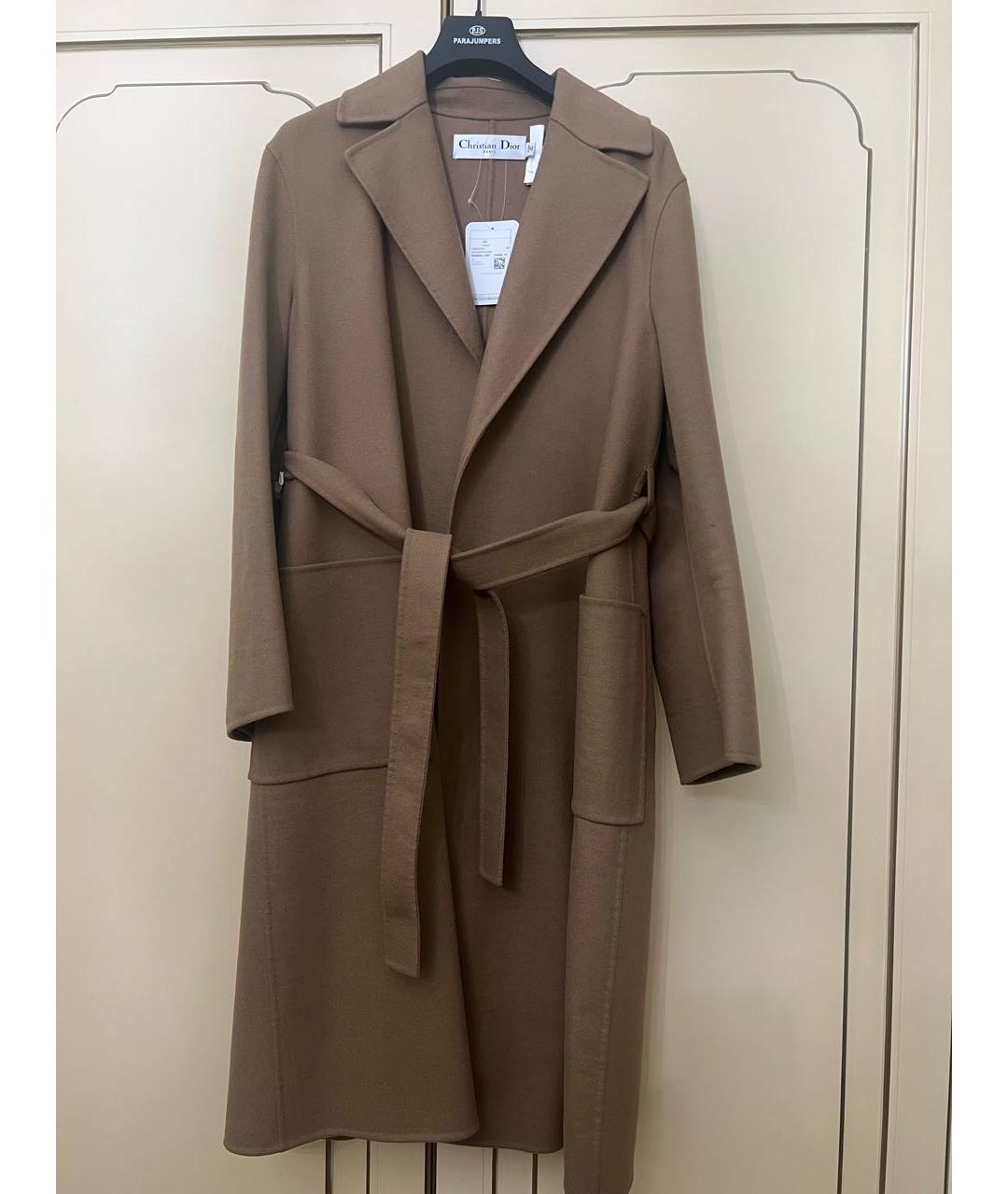 CHRISTIAN DIOR Коричневое шерстяное пальто, фото 4