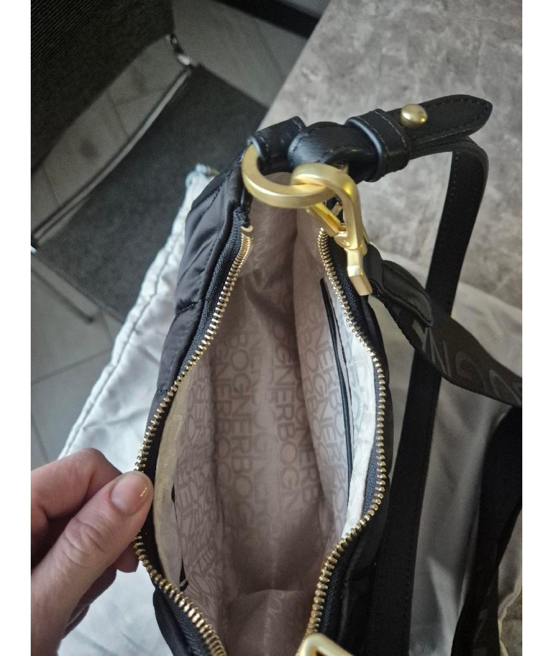 BOGNER Черная синтетическая сумка через плечо, фото 5