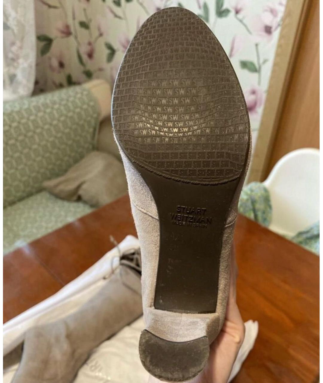 STUART WEITZMAN Серые замшевые ботфорты, фото 2