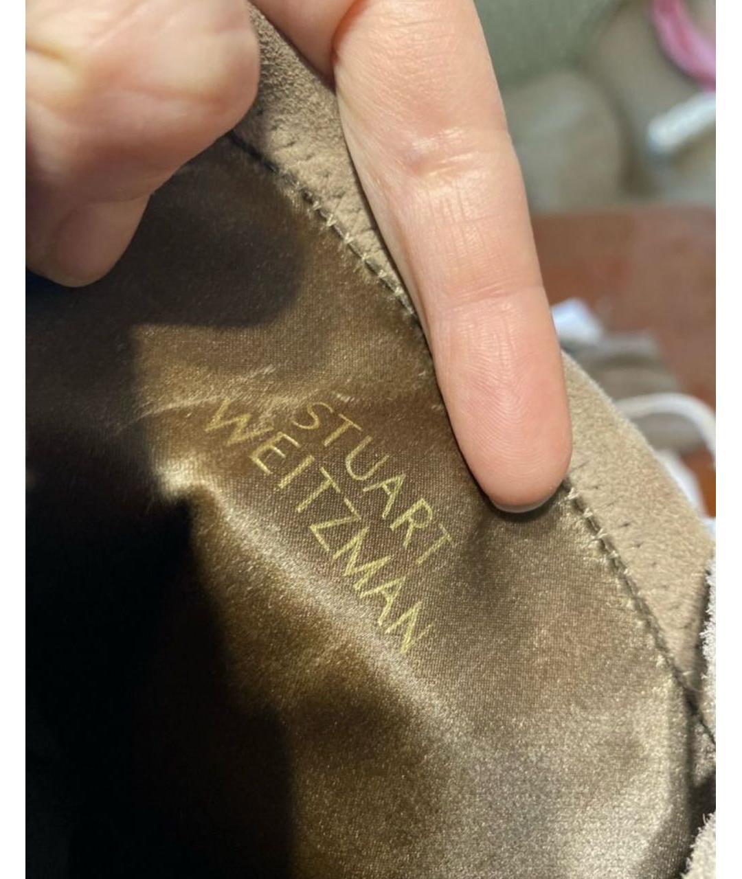 STUART WEITZMAN Серые замшевые ботфорты, фото 3