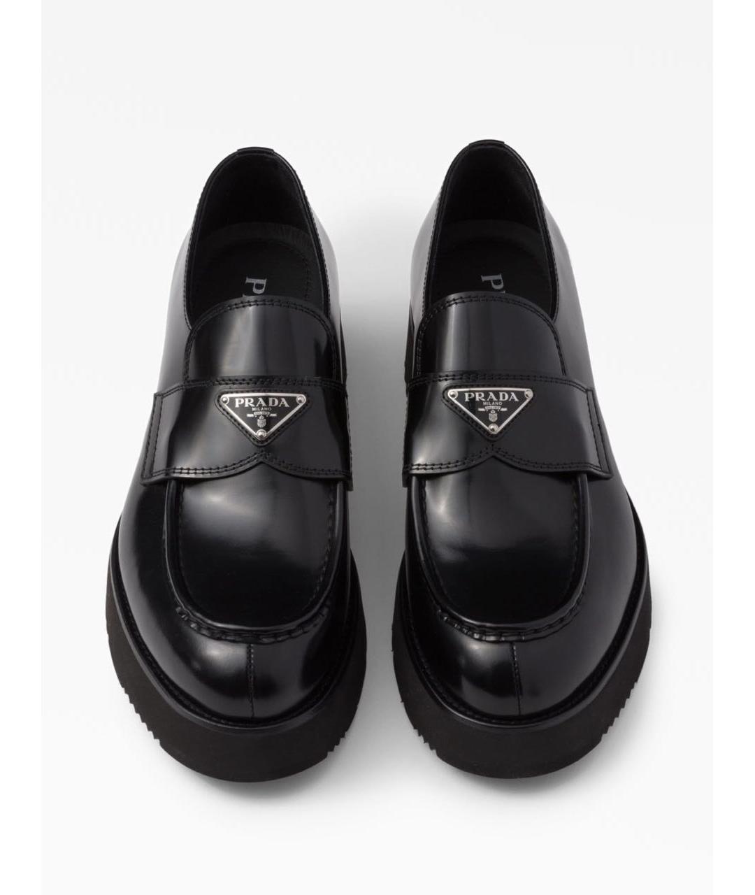 PRADA Черные кожаные лоферы, фото 3