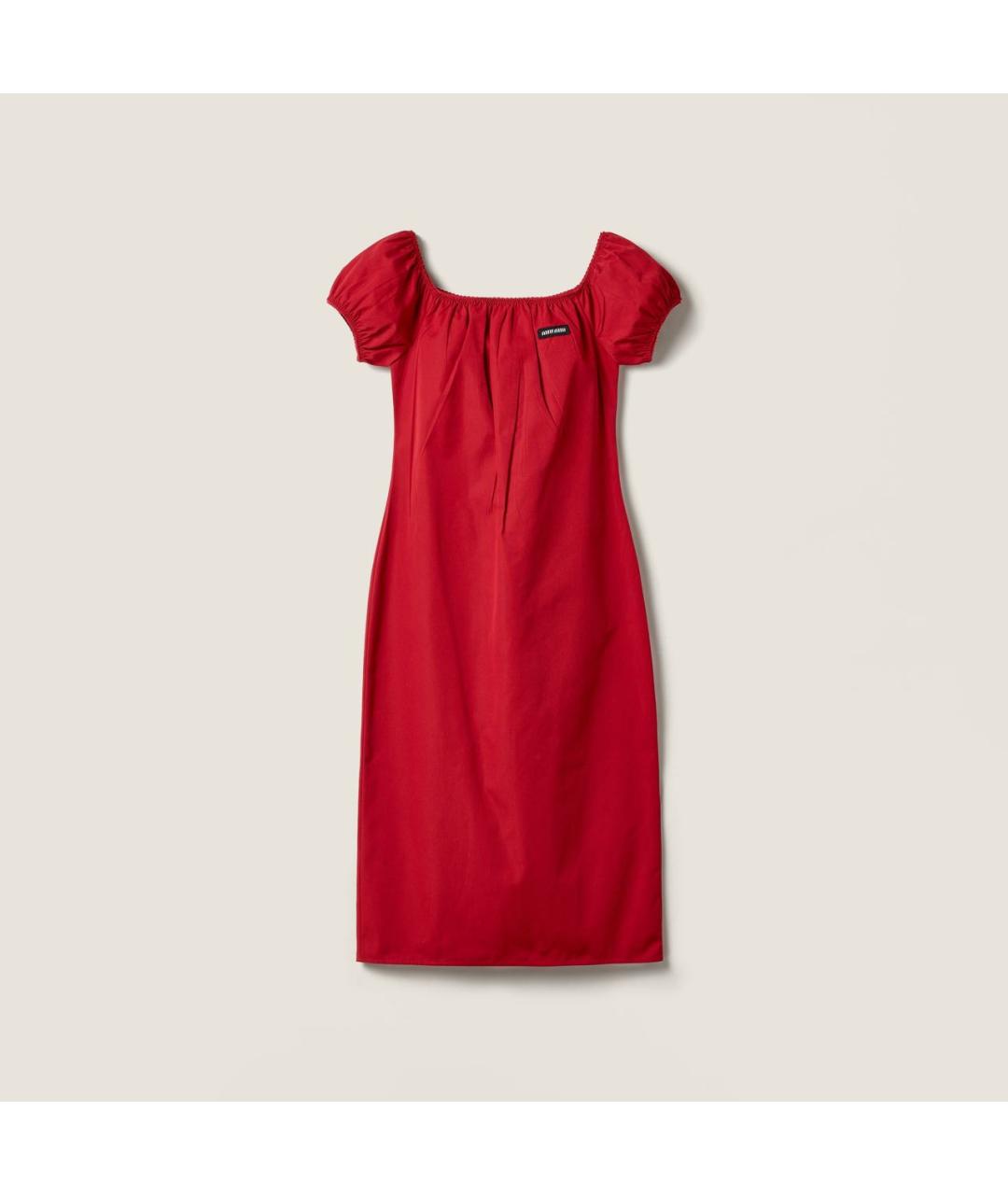 MIU MIU Красное хлопковое повседневное платье, фото 5