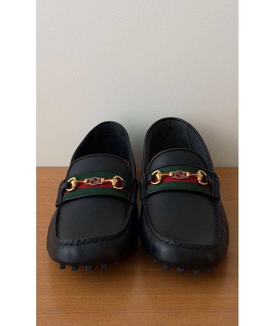 GUCCI Черные кожаные мокасины, фото 2