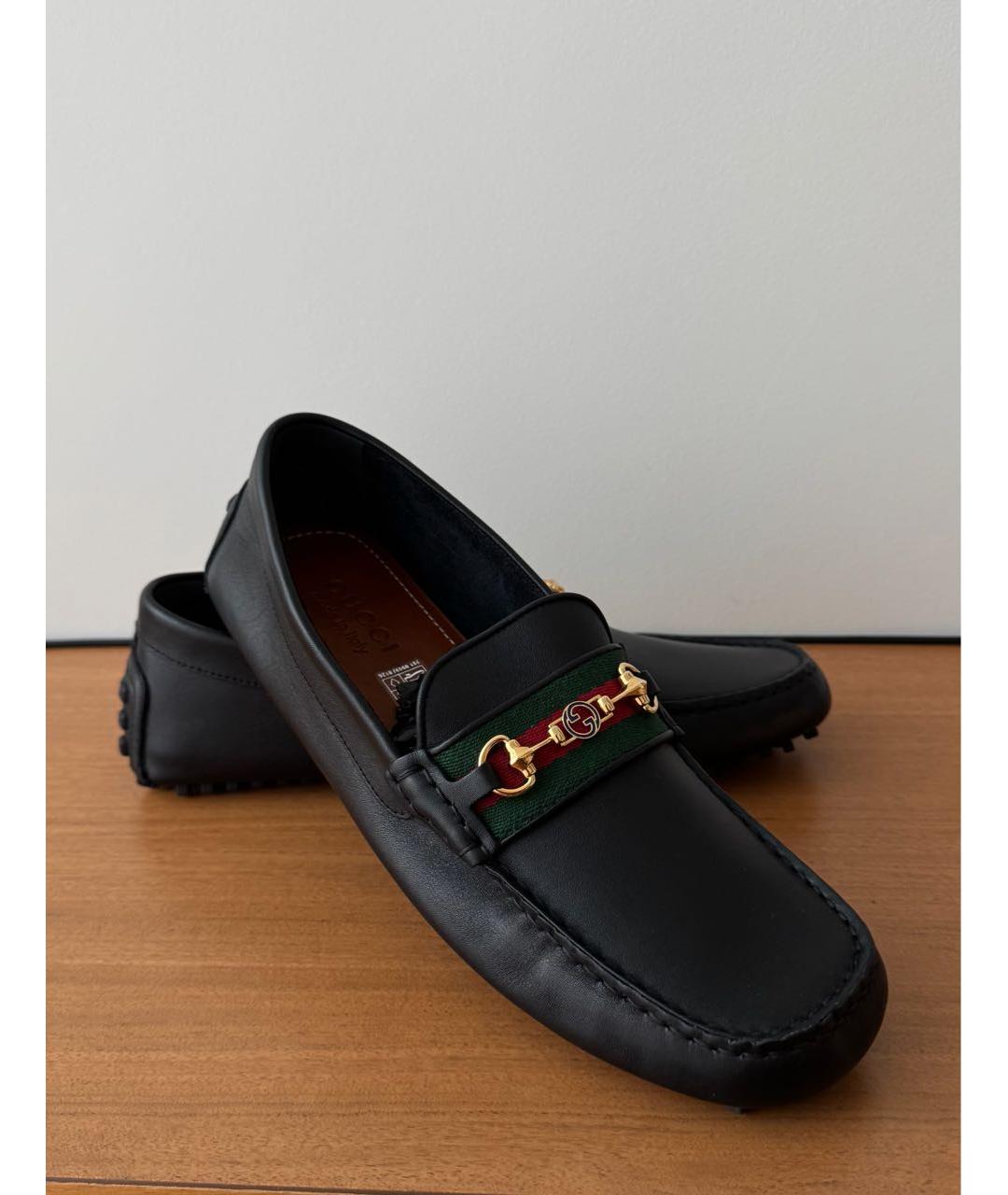 GUCCI Черные кожаные мокасины, фото 6