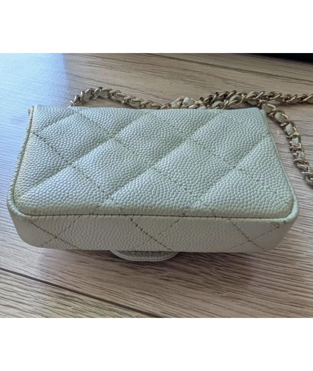 CHANEL Салатовая кожаная сумка через плечо, фото 5