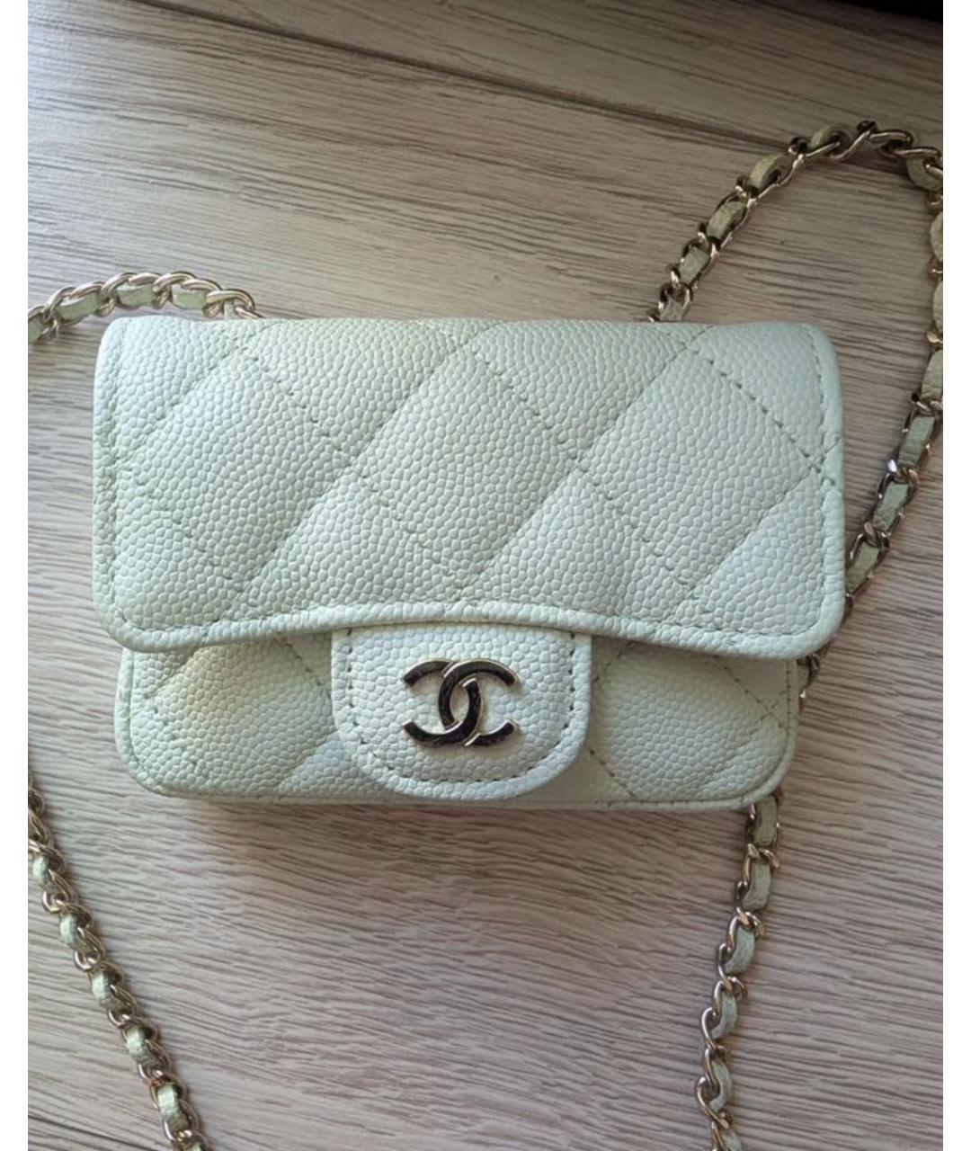 CHANEL Салатовая кожаная сумка через плечо, фото 10