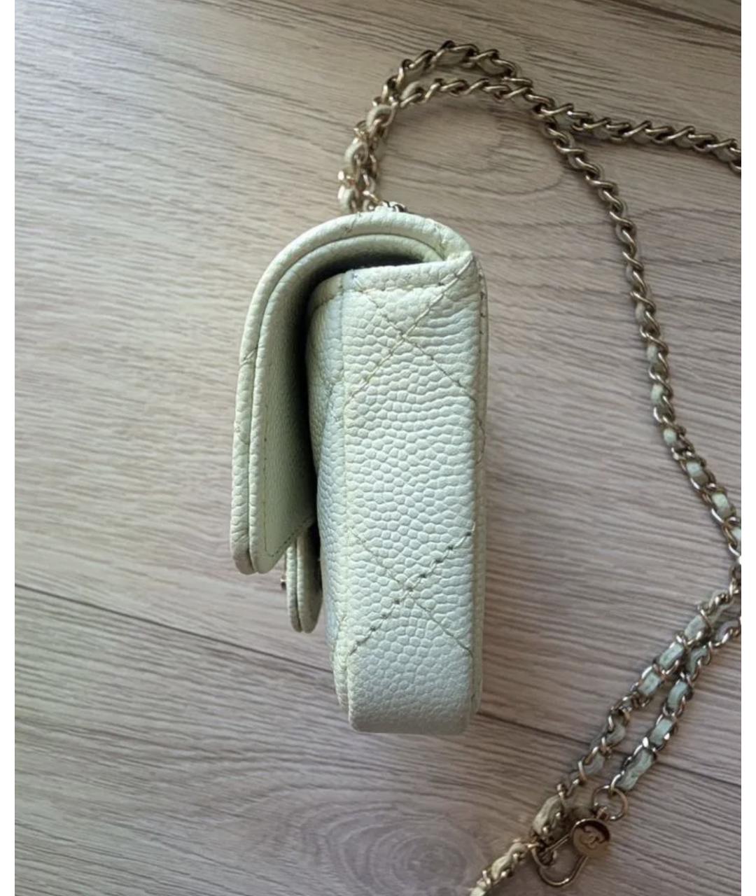 CHANEL Салатовая кожаная сумка через плечо, фото 7