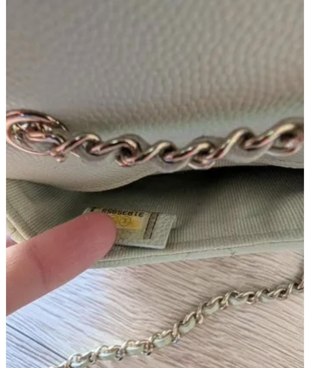 CHANEL Салатовая кожаная сумка через плечо, фото 9