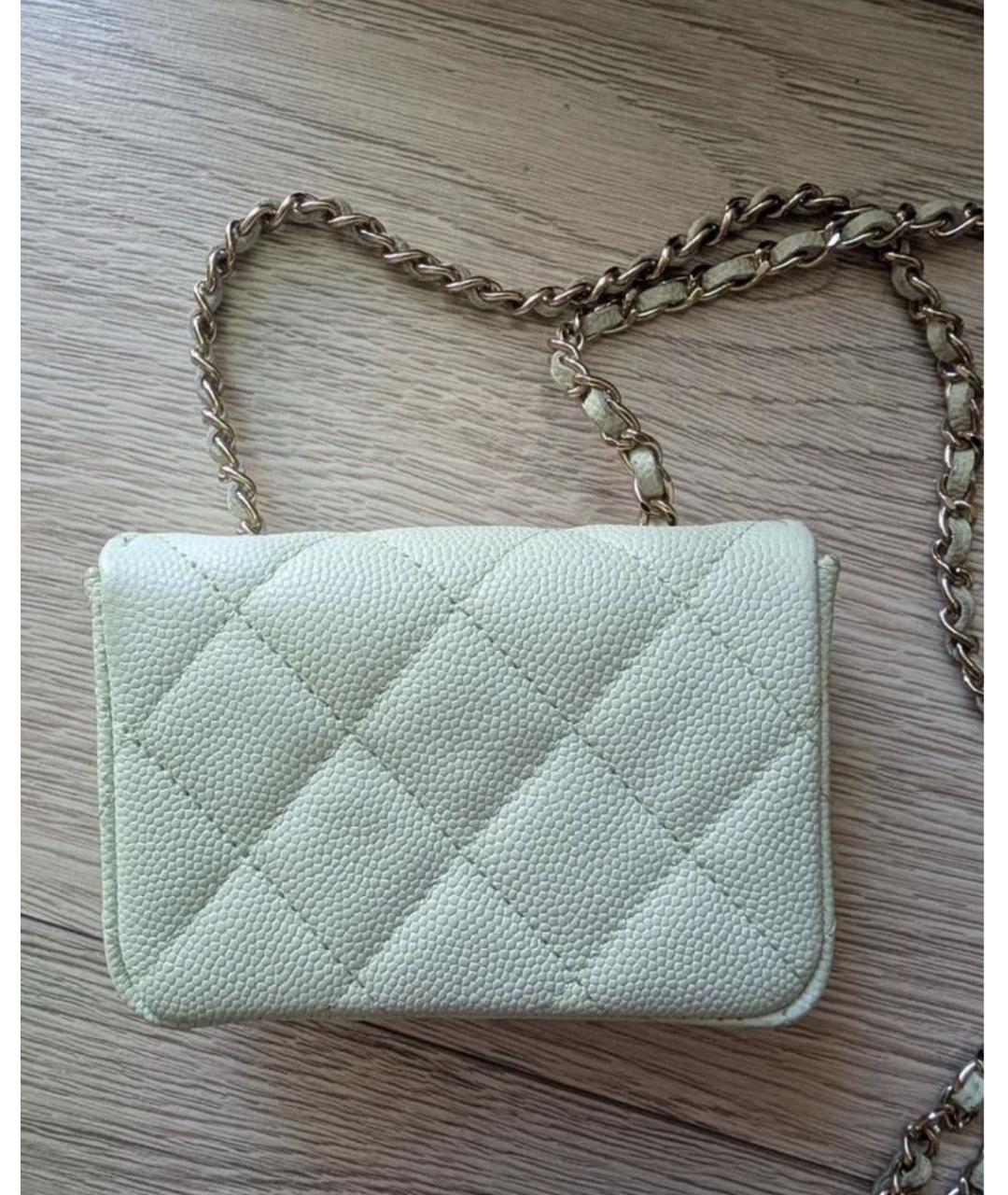 CHANEL Салатовая кожаная сумка через плечо, фото 4