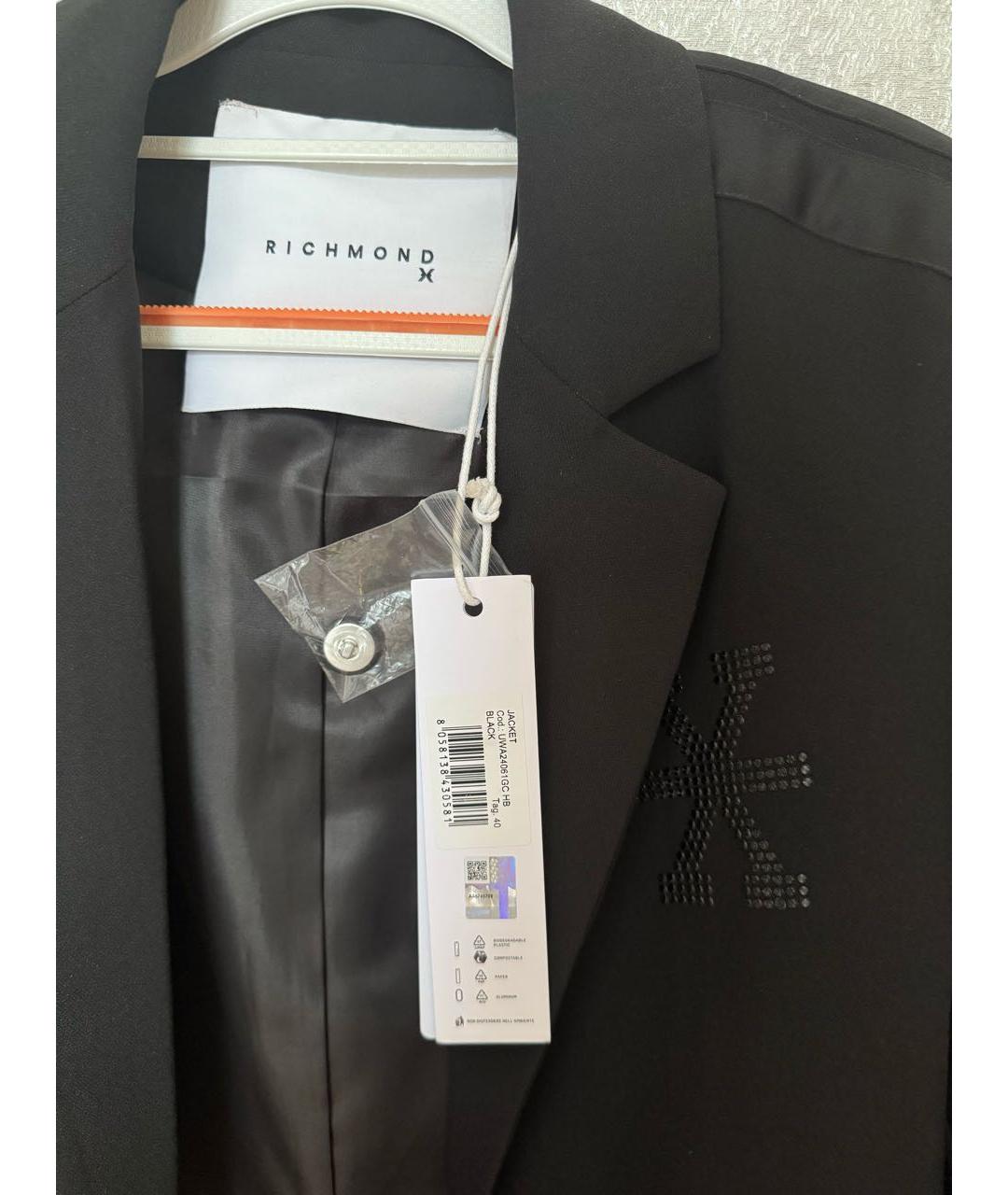 JOHN RICHMOND Черный полиэстеровый жакет/пиджак, фото 3