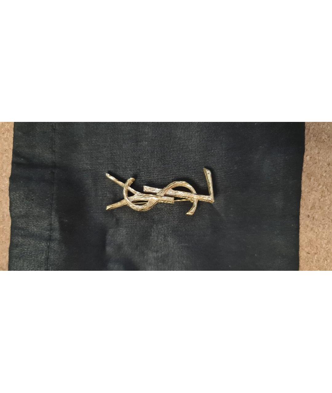 SAINT LAURENT Золотая латунная булавка / брошь, фото 2