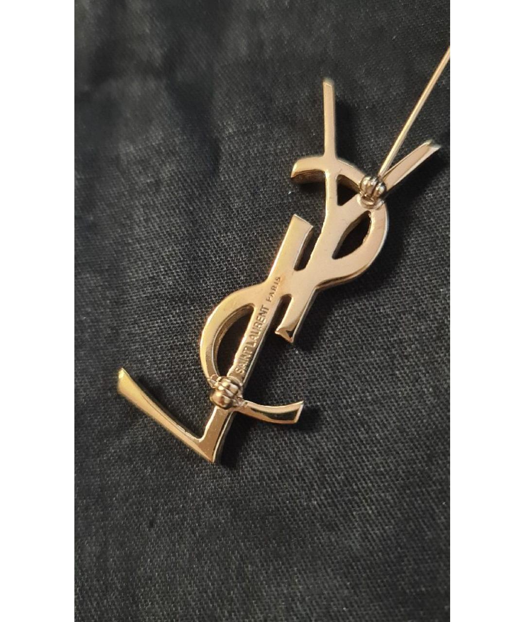 SAINT LAURENT Золотая латунная булавка / брошь, фото 4