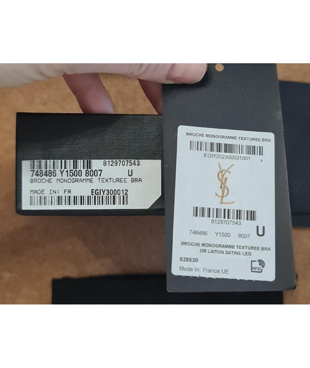 SAINT LAURENT Золотая латунная булавка / брошь, фото 6