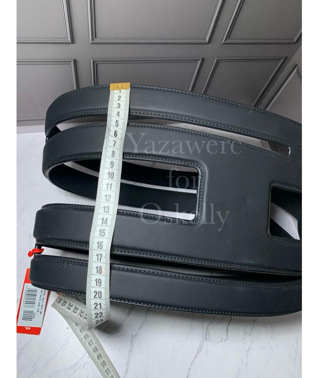 DIESEL Черный полиуретановый ремень, фото 8