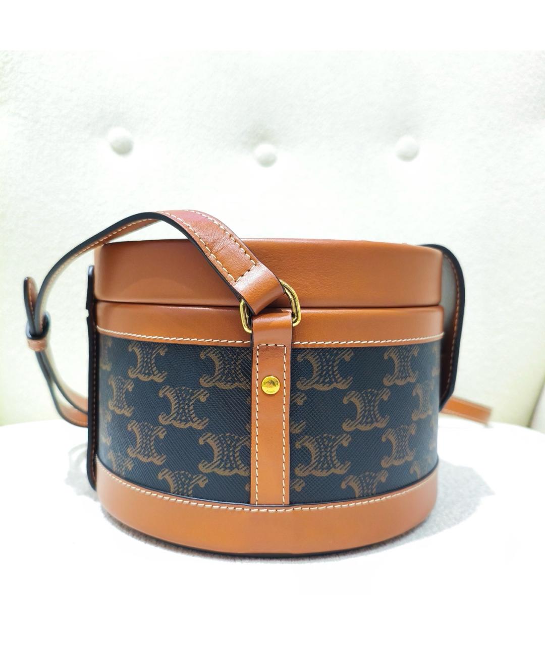 CELINE Темно-синяя тканевая сумка через плечо, фото 6