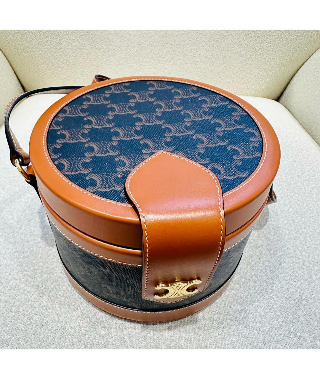 CELINE Темно-синяя тканевая сумка через плечо, фото 5