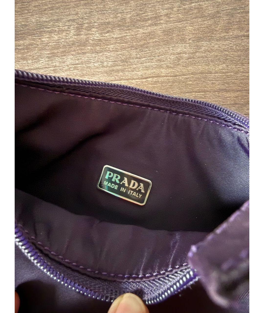 PRADA Темно-синяя тканевая сумка с короткими ручками, фото 4