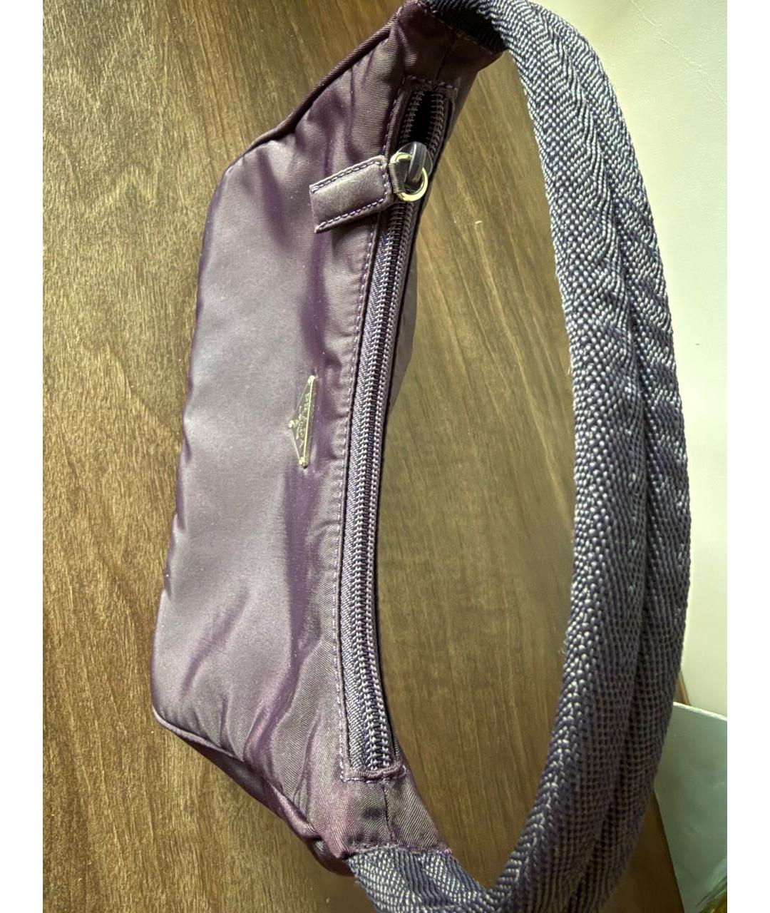 PRADA Темно-синяя тканевая сумка с короткими ручками, фото 5