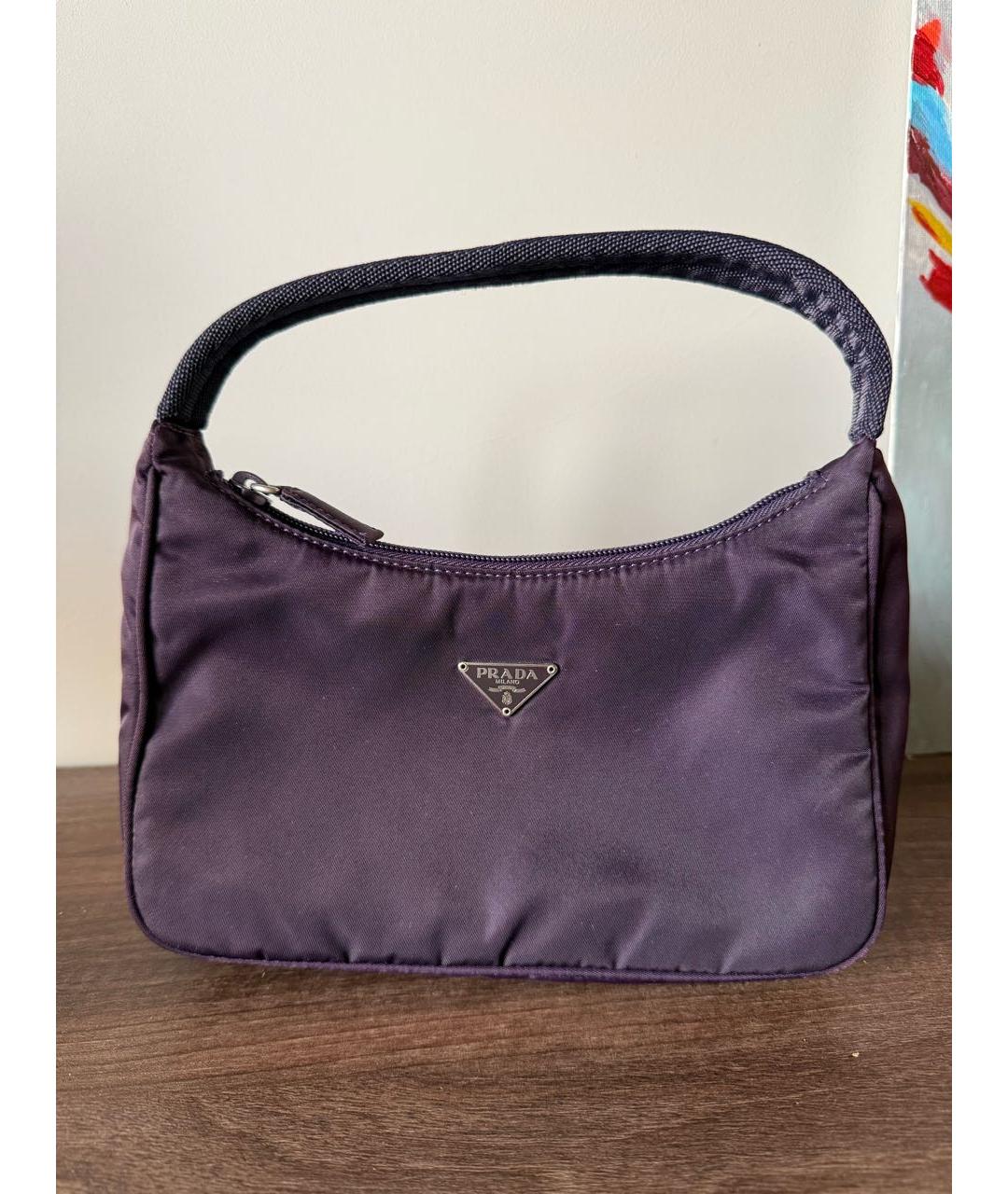 PRADA Темно-синяя тканевая сумка с короткими ручками, фото 8