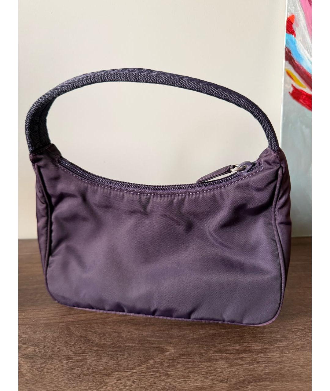 PRADA Темно-синяя тканевая сумка с короткими ручками, фото 3