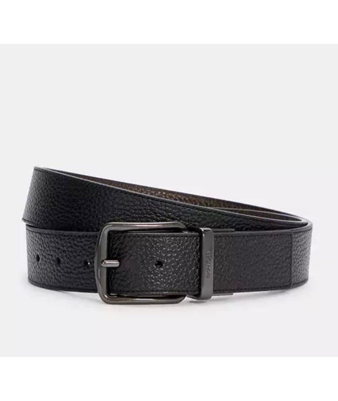 COACH Черный кожаный ремень, фото 4