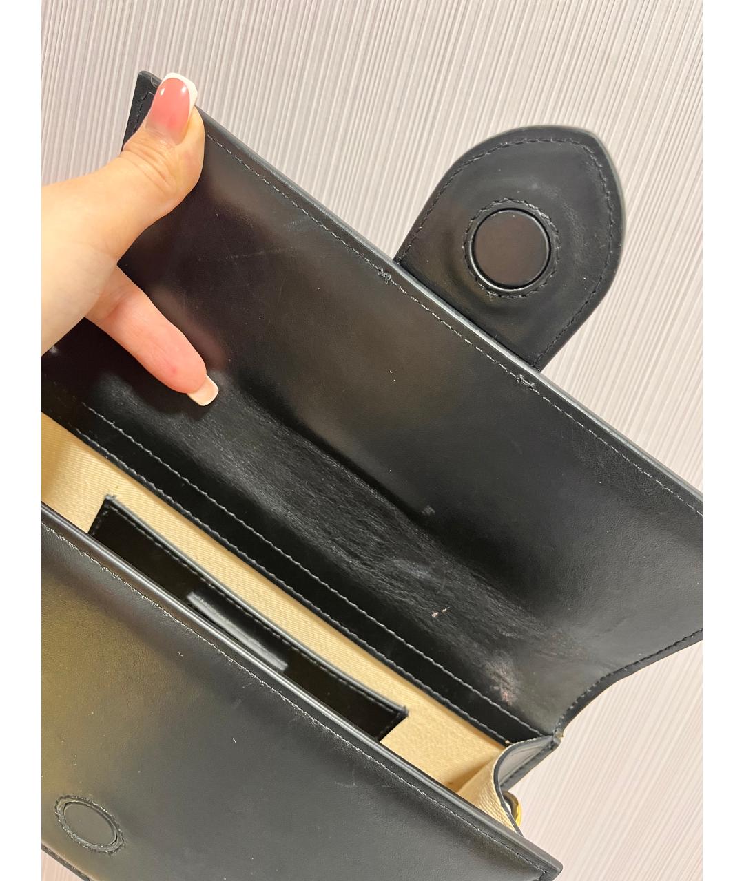 JACQUEMUS Черная кожаная сумка через плечо, фото 2