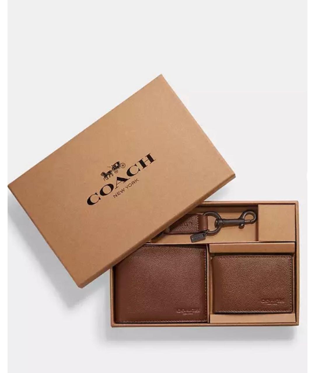 COACH Коричневый кожаный кошелек, фото 6