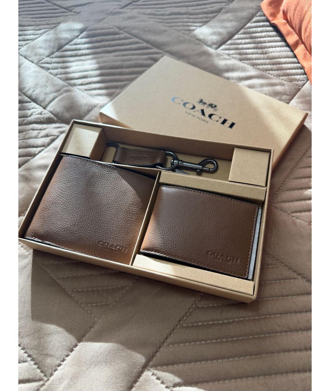 COACH Коричневый кожаный кошелек, фото 5