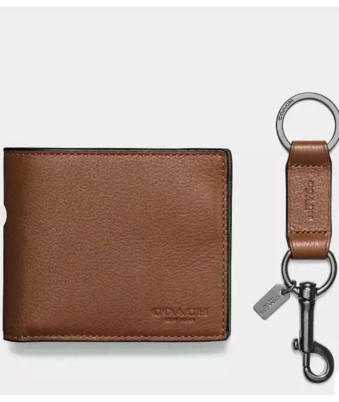 COACH Коричневый кожаный кошелек, фото 4