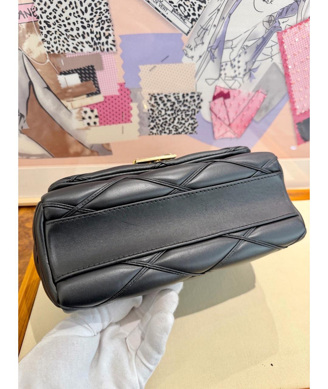 LOUIS VUITTON Черная кожаная сумка через плечо, фото 4