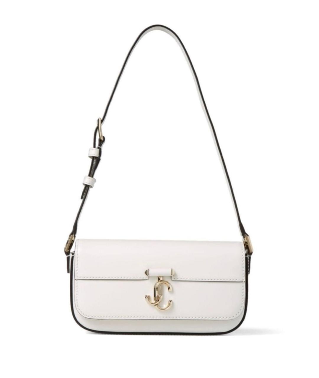 JIMMY CHOO Белая кожаная сумка с короткими ручками, фото 8