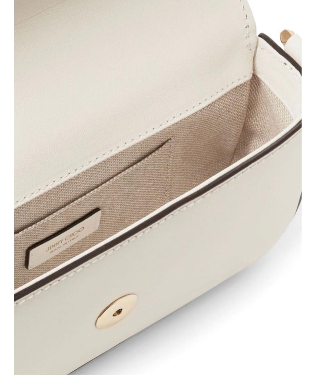 JIMMY CHOO Белая кожаная сумка с короткими ручками, фото 2