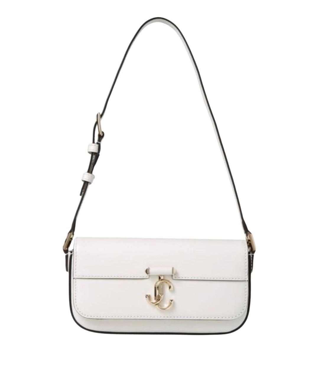 JIMMY CHOO Белая кожаная сумка с короткими ручками, фото 1