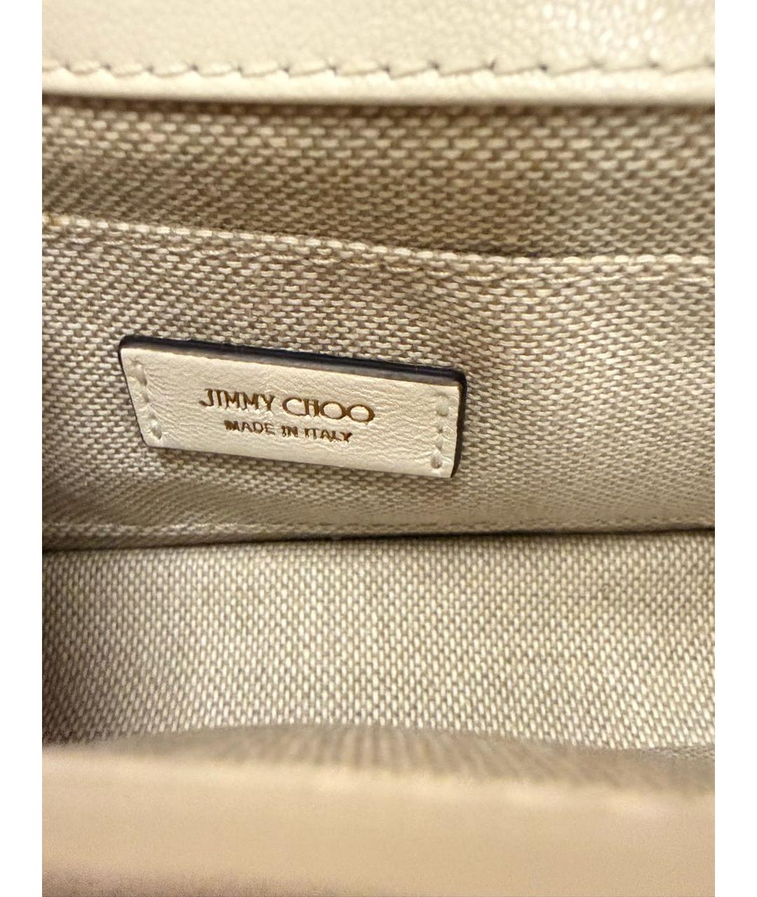 JIMMY CHOO Белая кожаная сумка с короткими ручками, фото 7