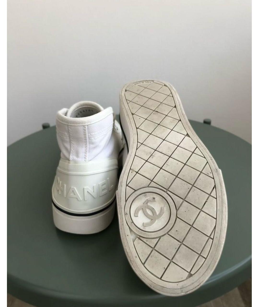 CHANEL Белые текстильные кеды, фото 6