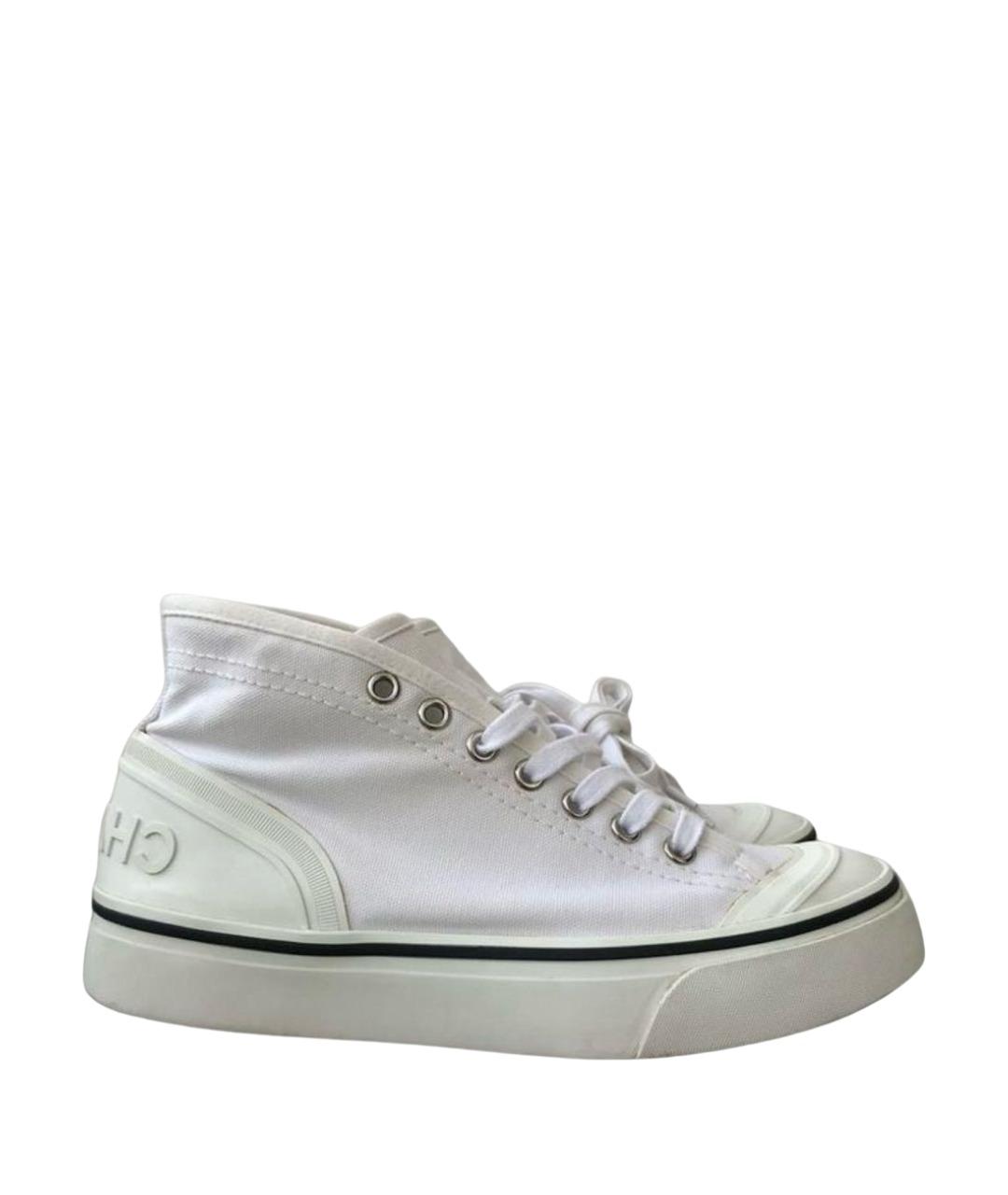 CHANEL Белые текстильные кеды, фото 1