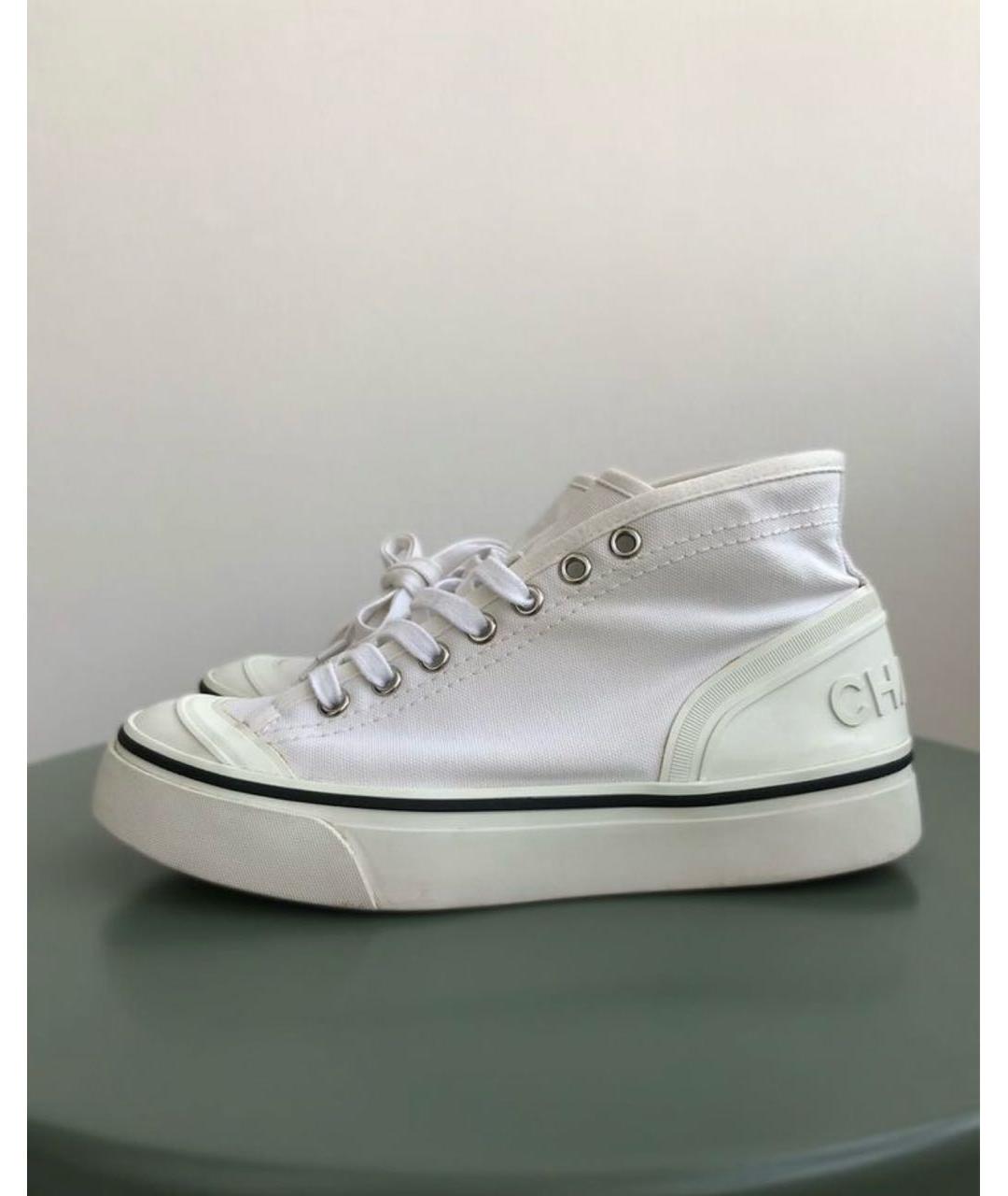 CHANEL Белые текстильные кеды, фото 7