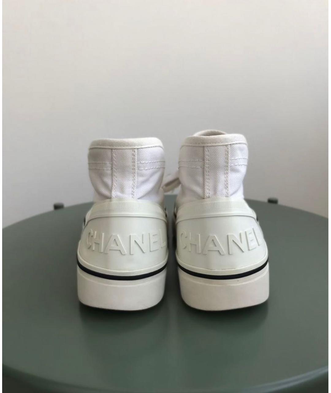 CHANEL Белые текстильные кеды, фото 4