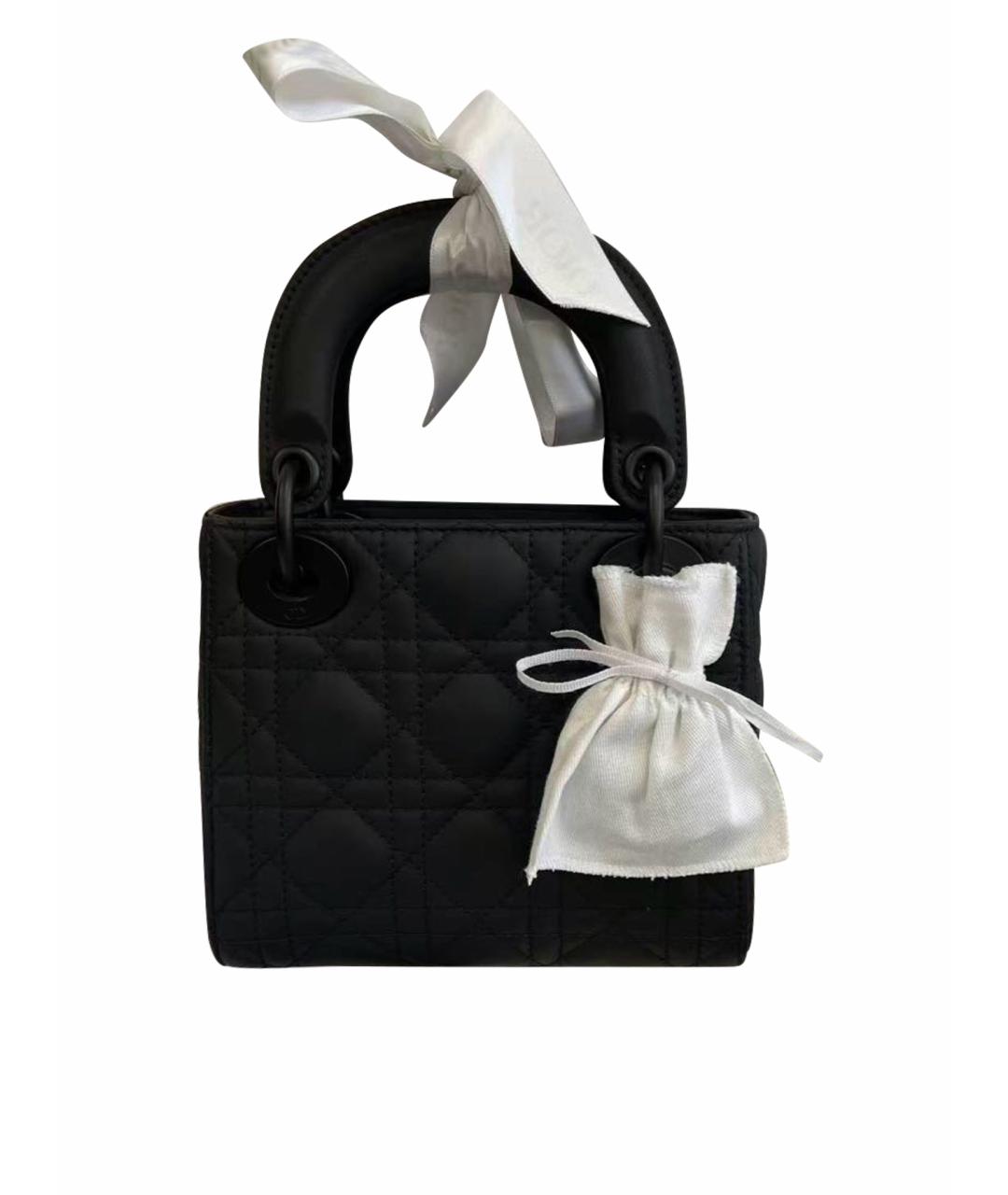 CHRISTIAN DIOR Черная кожаная сумка с короткими ручками, фото 1