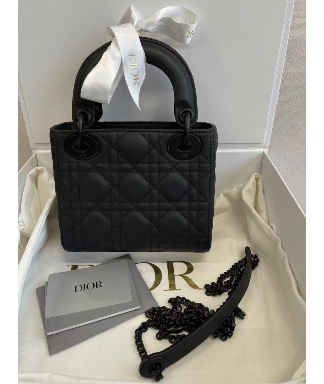 CHRISTIAN DIOR Черная кожаная сумка с короткими ручками, фото 2