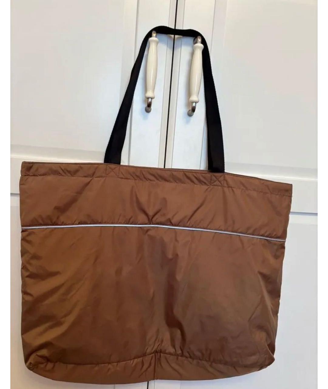 MAX MARA Коричневая синтетическая сумка тоут, фото 3