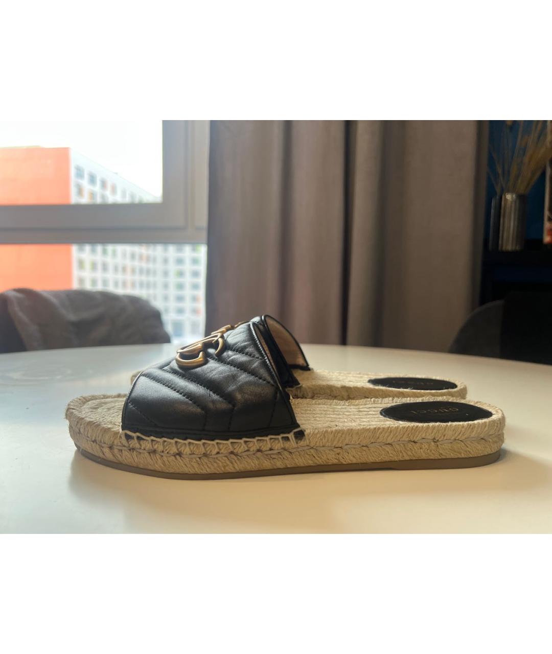 GUCCI Черные кожаные эспадрильи, фото 7