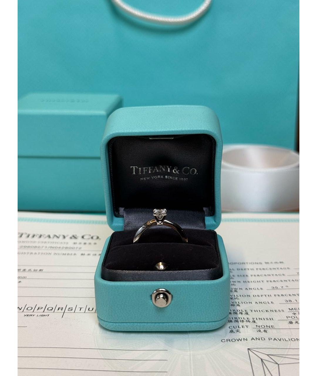 TIFFANY&CO Серебряное платиновое кольцо, фото 3