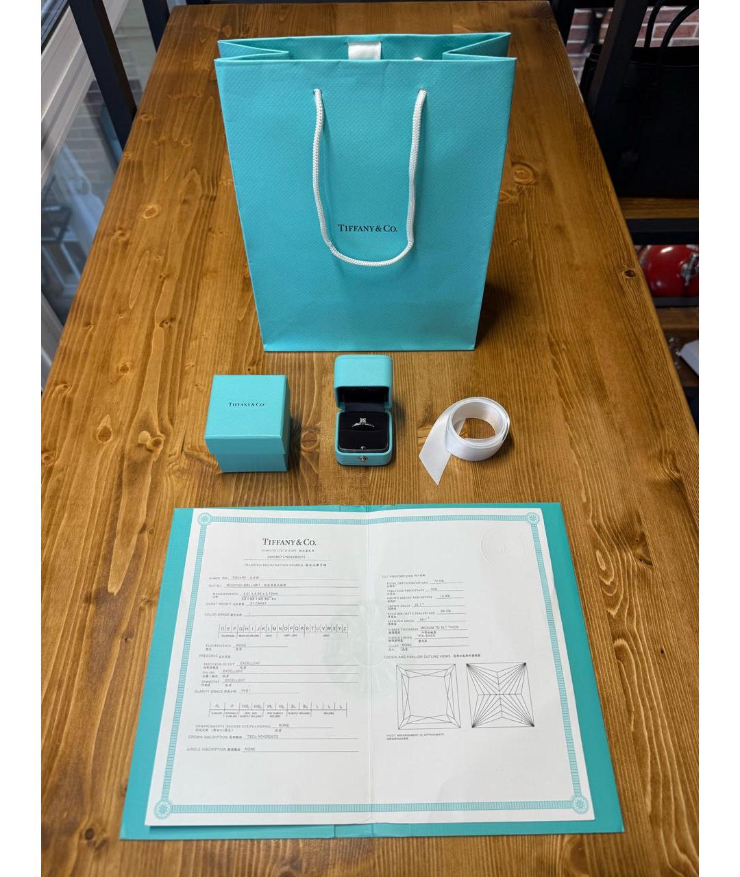 TIFFANY&CO Серебряное платиновое кольцо, фото 2